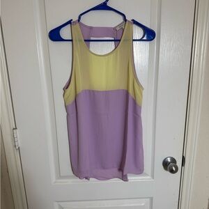 English Rose Yellow/Purple Colorblock Tank - M - NWOT